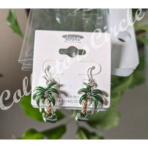Tropical Palm Tree Drop Hook Fashion Earrings